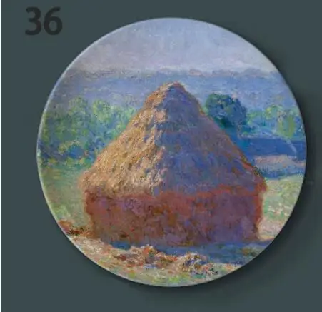 Monet Картина декор настенные вешалки тарелки керамические ремесло дома декоративное блюдо отель Гостиная фоновый дисплей масляные тарелки - Цвет: 36