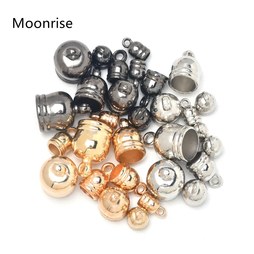50 teile/los 4/5/6/8/10mm Halskette End Kappen Perle Kappe Ende Spitze quasten Kappen Lederband Für DIY Mode Schmuck Finden K173