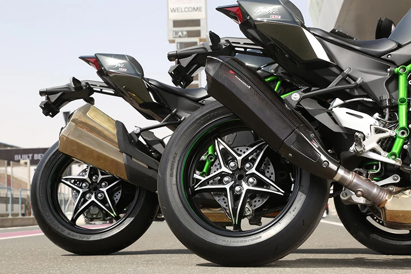 Ninja H2 Slip-on moto rcycle выхлопная труба глушителя с тепловой защитой из углеродного волокна выхлопная escape moto для Kawasaki ninja H2