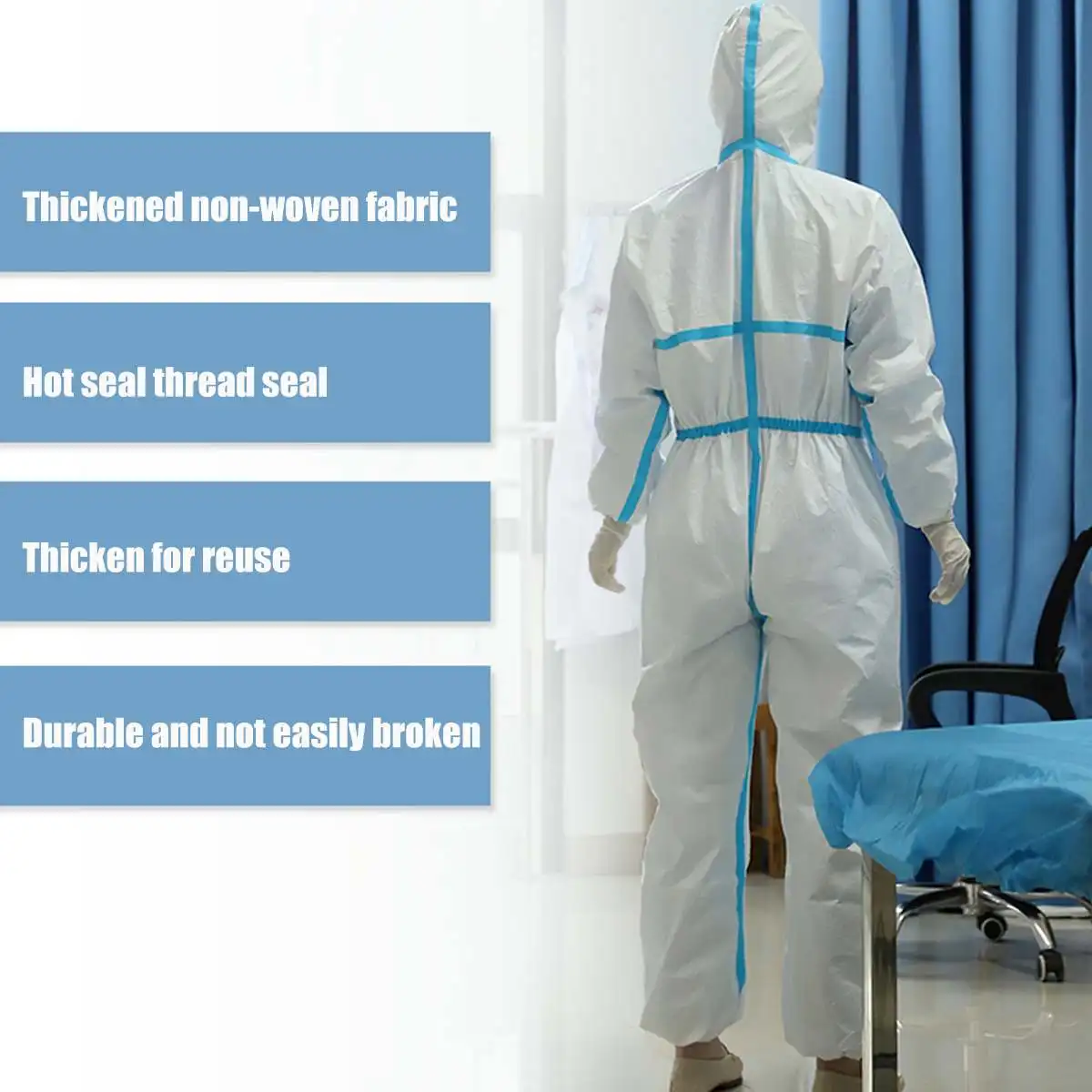 

Coverall Painting Dust Safety Suit Chemical Protective Dust-proof Clothing Oil-Resistant Workwear for 170cm 180cm