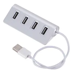 USB 2,0 концентратор 4 порта Высокоскоростной USB мульти концентратор сплиттер порт портативный расширитель с адаптером ЕС/США для планшета