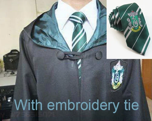 Slater with tie2 Карнавальный костюм; халат; плащ с галстуком-шарфом; Ravenclaw Gryffindor Hufflepuff Slytherin для взрослых и детей; костюм Харриса - Цвет: Slater with tie2