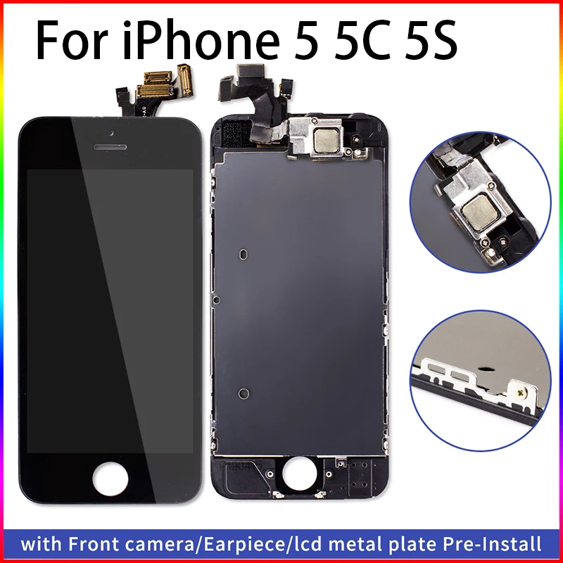 Полная сборка Pantalla ЖК дисплей для iPhone 5 5c 5S SE 6s 6 3D сенсорный экран дигитайзер