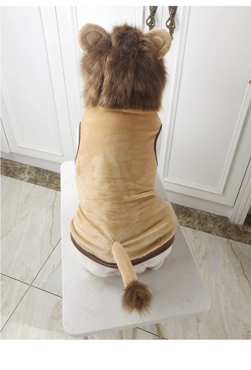 Французская одежда для бульдога, Забавный милый костюм для кошек, Львиная Грива, парик, шапка для кошки, собаки, Хэллоуин, Рождественская одежда