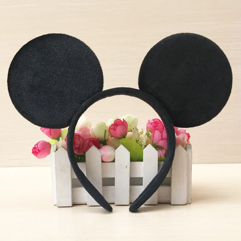 Photo Color Головной убор Дисней Минни Маус, голова Микки, уши Минни Маус, головная повязка для девочек, обруч принцессы, плюшевые игрушки, косплей, прическа, хлопок, ручная работа - Цвет: Photo Color