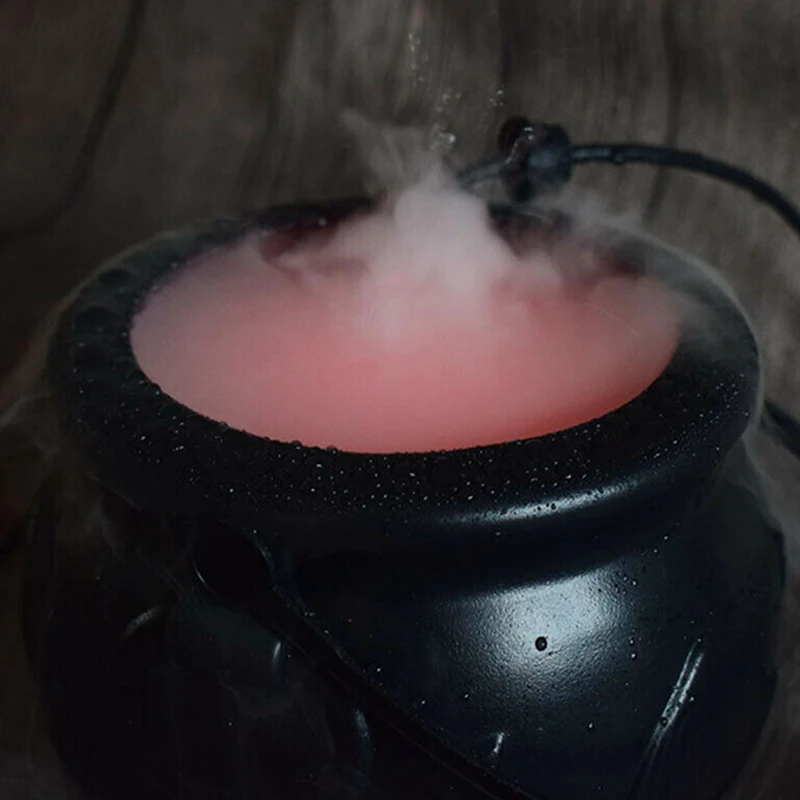 Хэллоуин Cauldron Тумана машина Опора Цвет Изменение ведьмы кофейник заварочный E2S