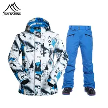 SAENSHING зимний лыжный костюм для мужчин и женщин, лыжная куртка, штаны, теплая водонепроницаемая ветрозащитная одежда для катания на лыжах и сноуборде