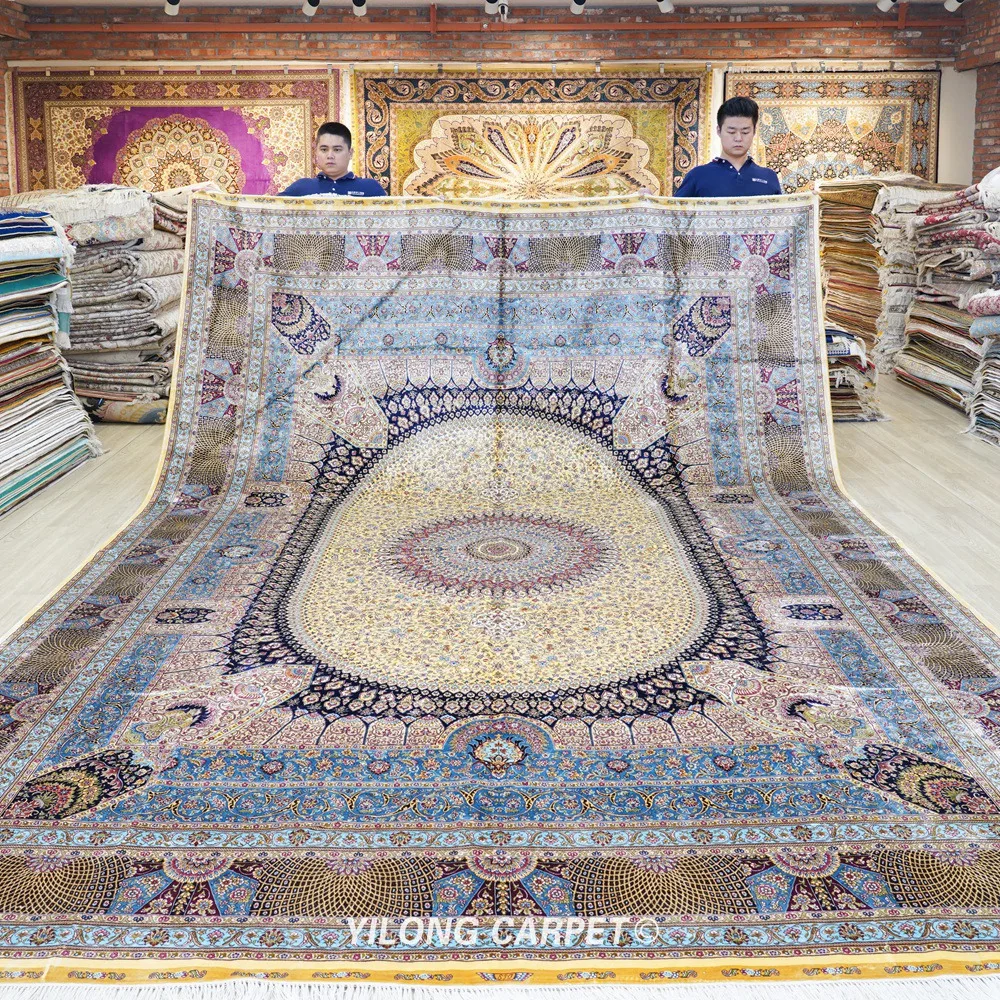 10 'x 14' большой шелковый ковер ручной работы для гостиной Восточный китайский
