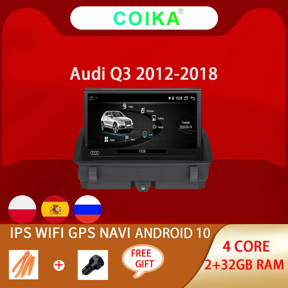 Автомобильный сенсорный экран IPS 8 дюймов для Audi Q3 2012 2018 мультимедийный GPS