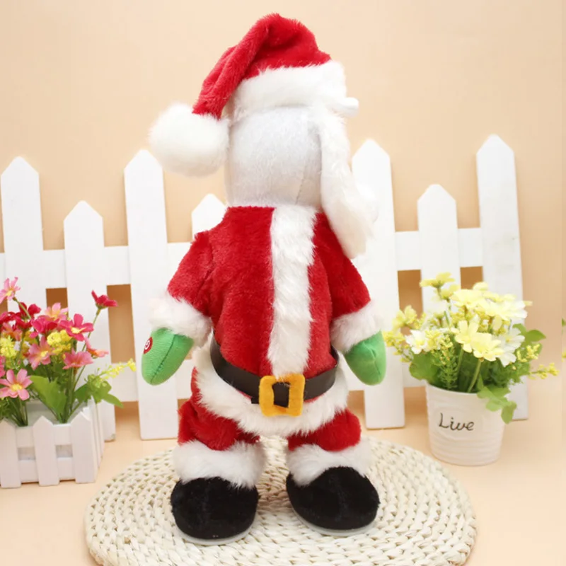 Merry Christmas Electric Shake Hip Santa Claus Toys Music Spanish English Electric Doll Toys Christmas Decoration Gifts 14 Inch
