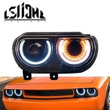 LSlight фара в сборе для Dodge Challenger 2008 2009 2010 2011 2012 2013 светодиодный сигнальная головка лампа дневного света лампы