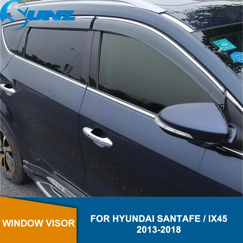 

Car side Window Deflector For HYUNDAI SANTAFE 2013-2018 Wind Deflector Visor Vent Rain Guard For HYUNDAI ix45 2013-2018 SUNZ
