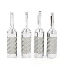 

Preffair Hi-end loudspeaker cable Banana Jack High Quality Carbon Fiber Rhodium Plated Speaker Cable connetor Plug