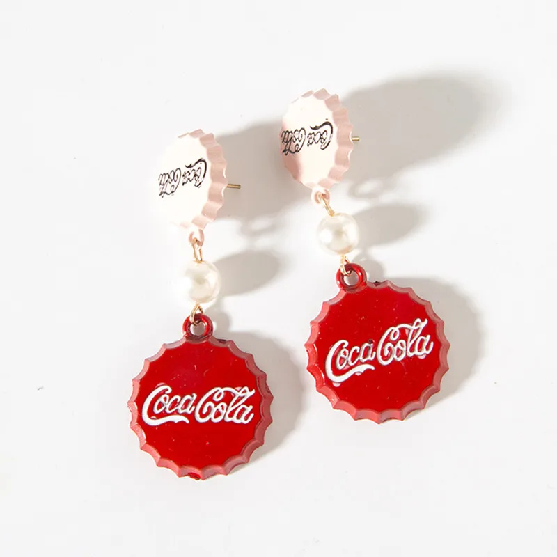 Модные креативные серьги Cola для корейских минималистичных женщин, подарочные серьги, ювелирные изделия