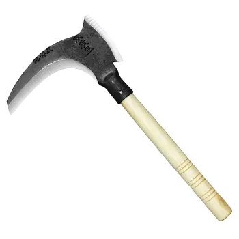 

Steel Agricultural Gardening Sickle Dual-use Wooden Handle Hatchet Sharp Reaping Hook for Weeding Cultivating