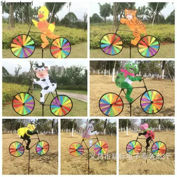 

Animal Riding Windmill Children Toy Three-dimensional Cartoon Colorful Rotating Windmill Garden Decorations Outdoor Decor