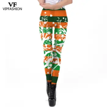 

NADANBAO New Arrival Irish St. Patrick's Day Fitness Slim Leggings Women Shamrock Green Print Lucky Elastic Pants Party Leggings