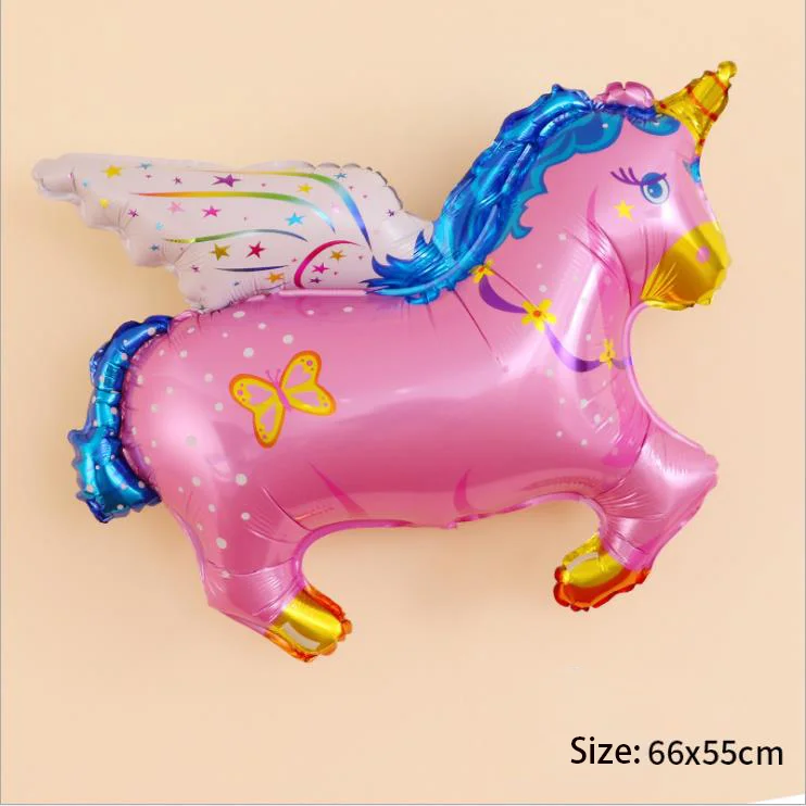 2pcs Baby birthday balloons Gender Reveal Girl or Boy Balloon baby shower Party Foil Balloons Birthday Party Decor - Цвет: Girl flying horse