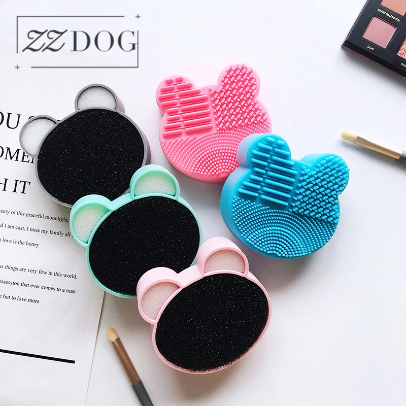 Sponge-Tool Makeup-Brush-Cleaner Eyeshadow-Brush Cleaning-Box Silicone Multifunction