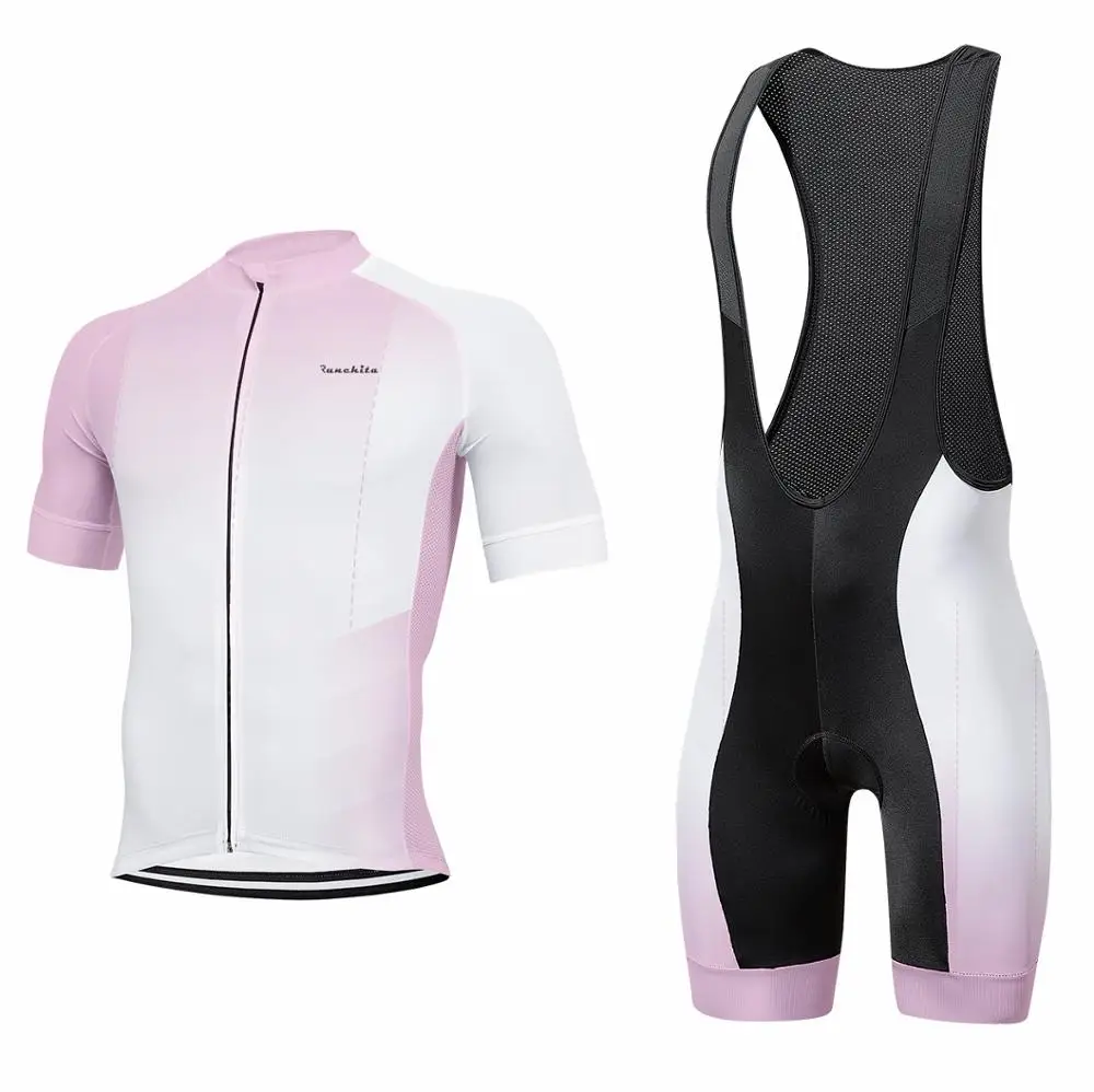 F Runchita Breathable Summer short sleeve Cycling Jersey Bib Shorts Set Bicycle Sport Wear Clothing Clothes Shirt Quick Dry - Цвет: F