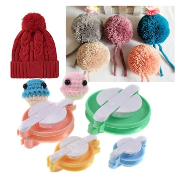 

4pcs/set Weave Tool Pompon Braider Knitting Wool Ball Making Machine Pompon Maker Hairy Device Sewing Accessories Knitting Tools