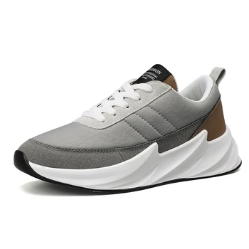 

Lovewise New Running Shoes Rubber Air Mesh Breathable Height Increasing Lace-Up Sports Trend Sneakers Shark Shape Black Gray