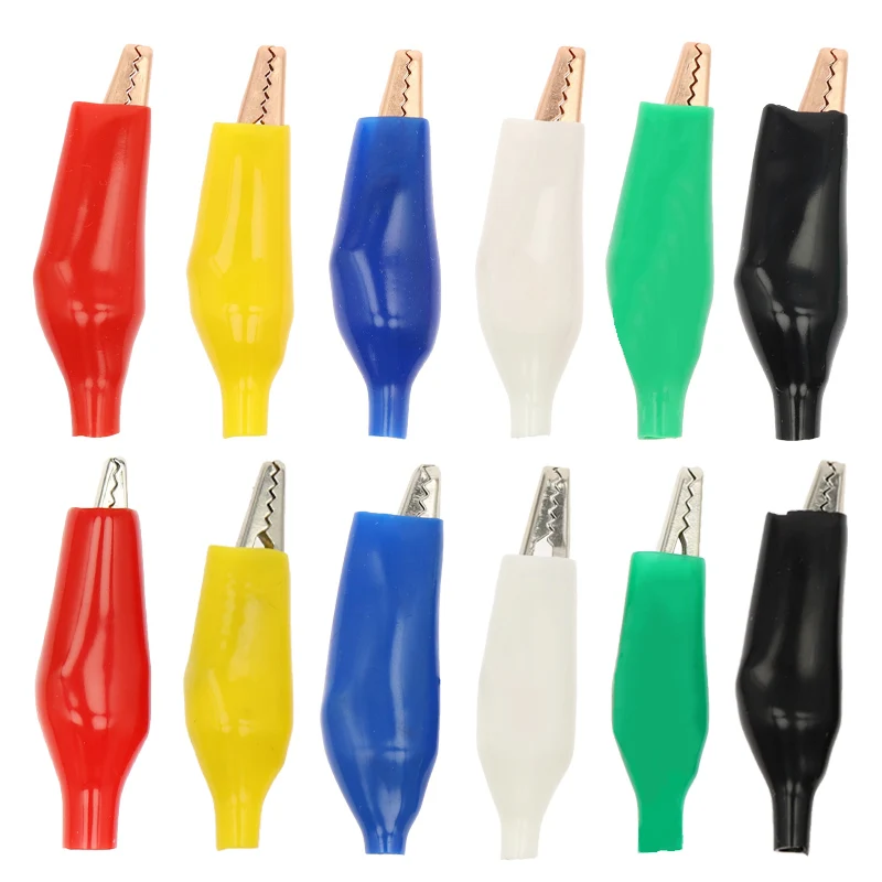 Alligator Clips Electric Test Clamp Test Probes Test Clip Test Hooks Clips Test Leads Alligator Clip Adapter 10pcs 10A 28MM 35MM 45MM metal copper 6-color alligator clip electric clip test probe meter plastic car battery