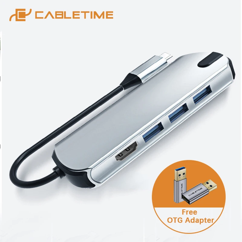 USB C HDMI адаптер для ноутбука Macbook Matebook Thunderbolt C283 type PD Aux 3 0 C|USB-хабы| |