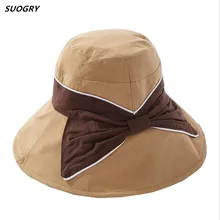 SUOGRY, летняя женская шляпа от солнца, Широкий Бант края, Панама, шляпы для женщин, аксессуары, вечерние, для улицы, Vissershoedje Casquette