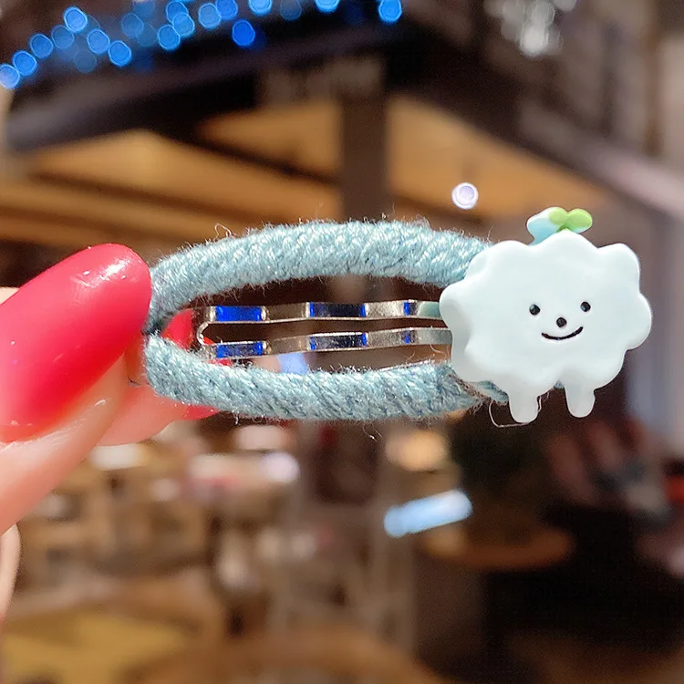 Blue cloud Корейская маленькая заколка для волос, милая боковая заколка для волос, резинки для волос, резинки для волос для девочек - Цвет: Blue cloud