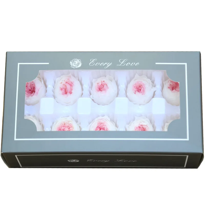 White Pink 10 шт./кор. вечный цветок 3-4 см является допустимой Роза Остина цветок Класс A "Законсервированные" Цветы на День святого Валентина DayWedding подарочная коробка в виде украшения Материал - Цвет: White Pink