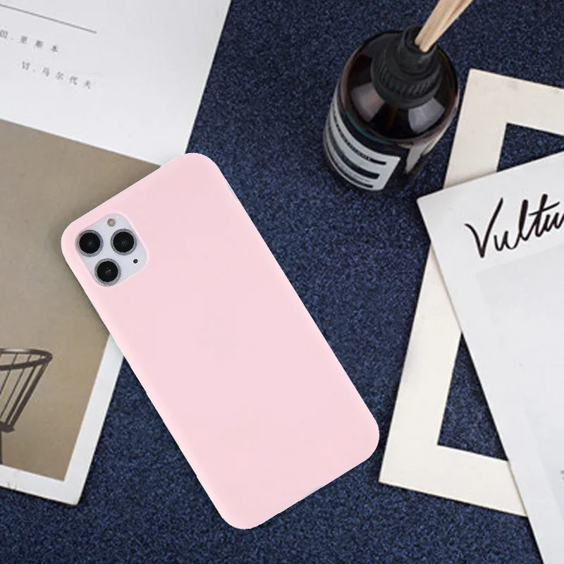 P Мягкие Матовые чехлы Ottwn ярких цветов для iPhone 11 Pro X XR XS Max 7 8 6 6s Plus 5 5S SE ударопрочный ТПУ силиконовый чехол-накладка - Цвет: P