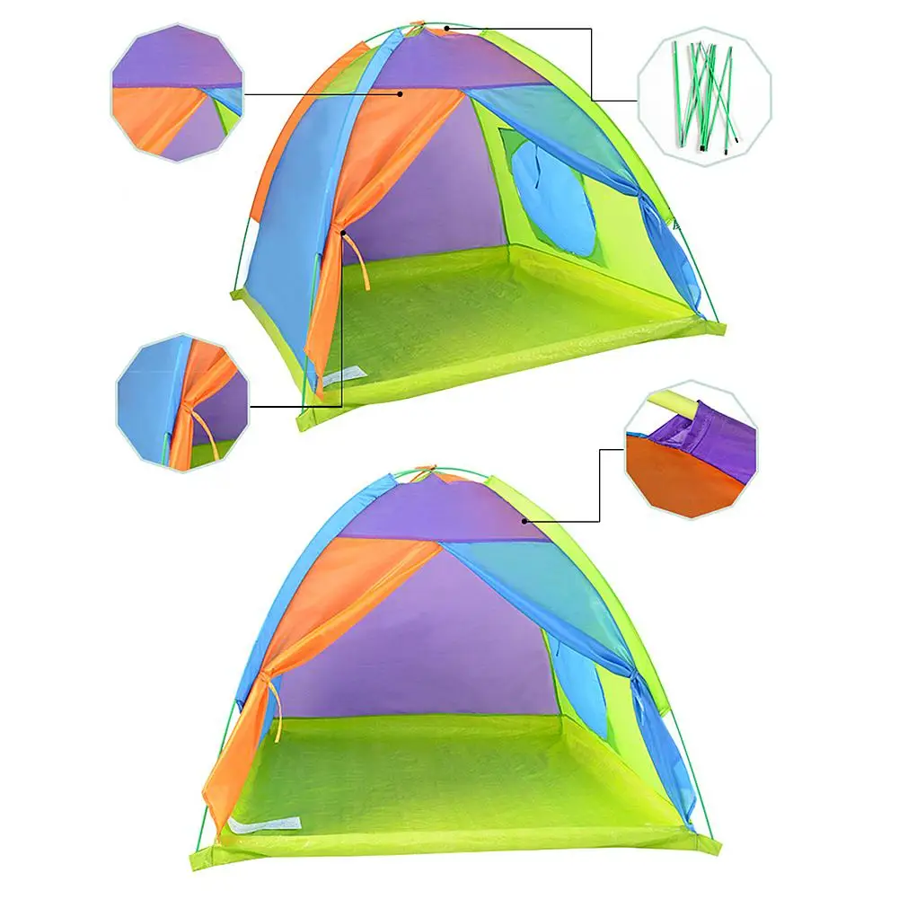 Kids Tents Indoor Children Play Tent Children's Castle Easy Assemble Portable Tent 190T Polyester Cloth Door With Window