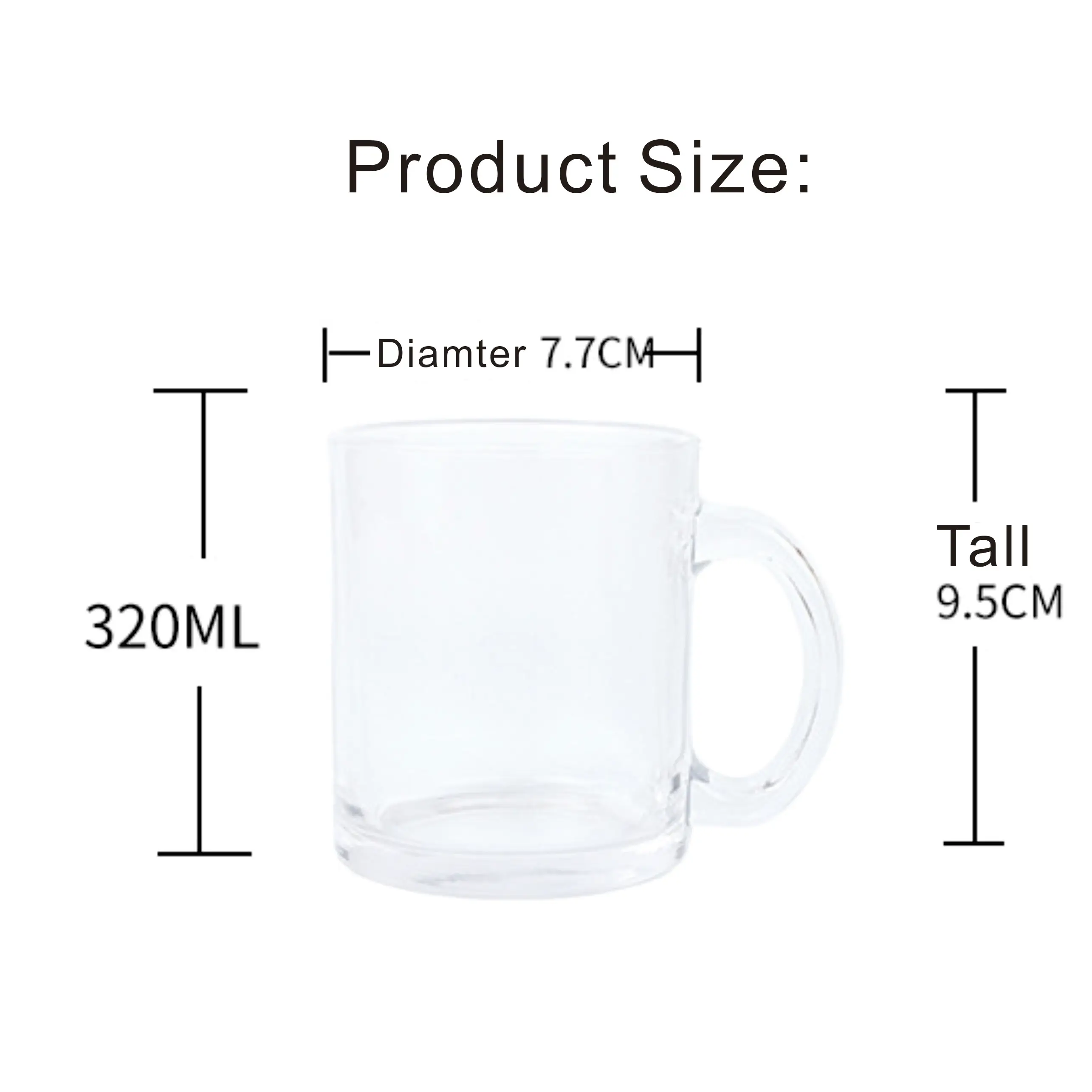 Personalized 11oz Glass Mug – Customizable Coffee Cup with Printed Design