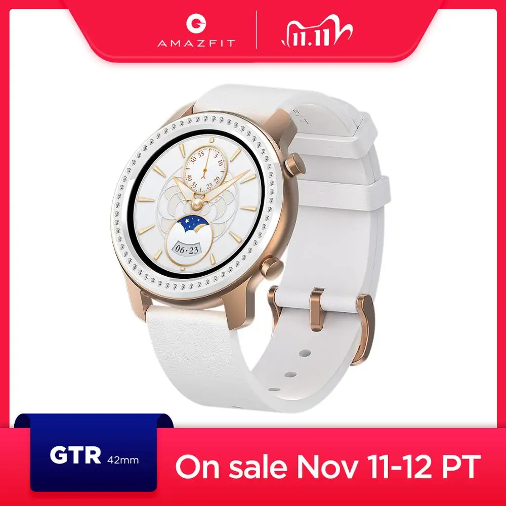 

In Stock Glitter Edition New Amazfit GTR 42mm Smart Watch 5ATM women's watch12 Days Battery Music Control For Android IOS phone