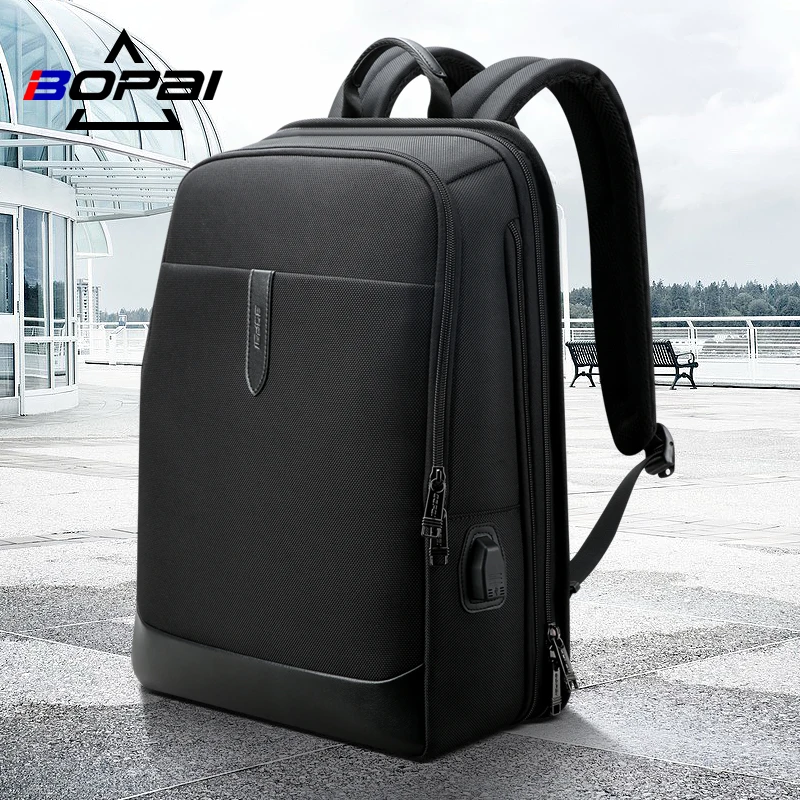 

BOPAI 15.6 Inch Anti Theft Backpack Men USB Back Bag School Travel Rucksack Laptop Backpacking Expandable Bags For Teenagers