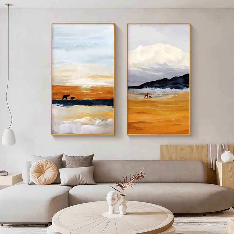 

Nordic Abstract Landscape Paintings for Living Room Elephant Art Picture on The Wall Modern Home Decor Cavas Print Wall Poster