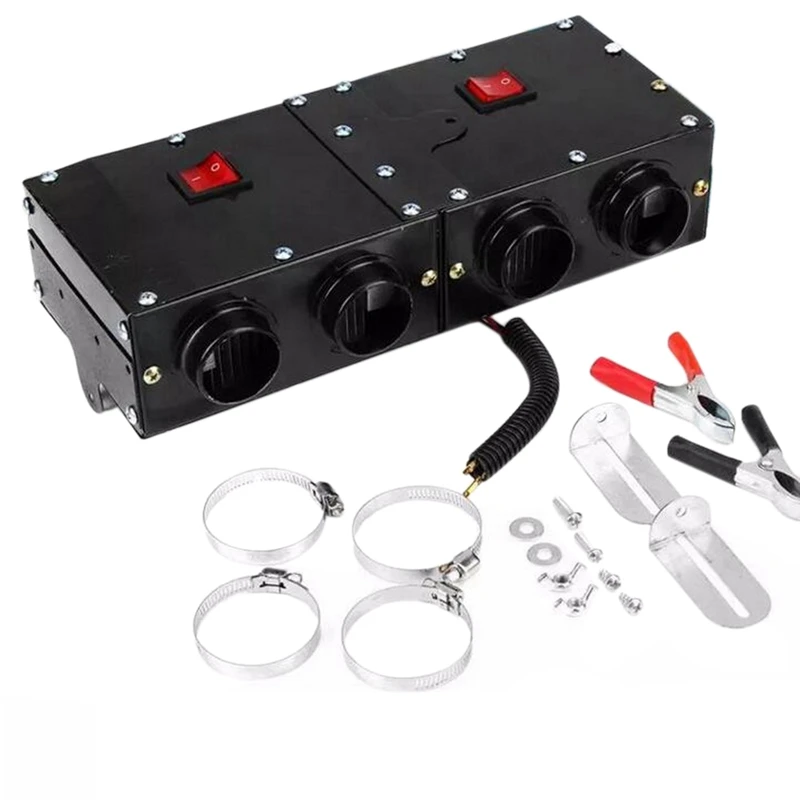 

Defrosting Machine, 12V 150W/300W Adjustable Electric Heater Air Heater Four-Hole Outlet for Car Truck RV