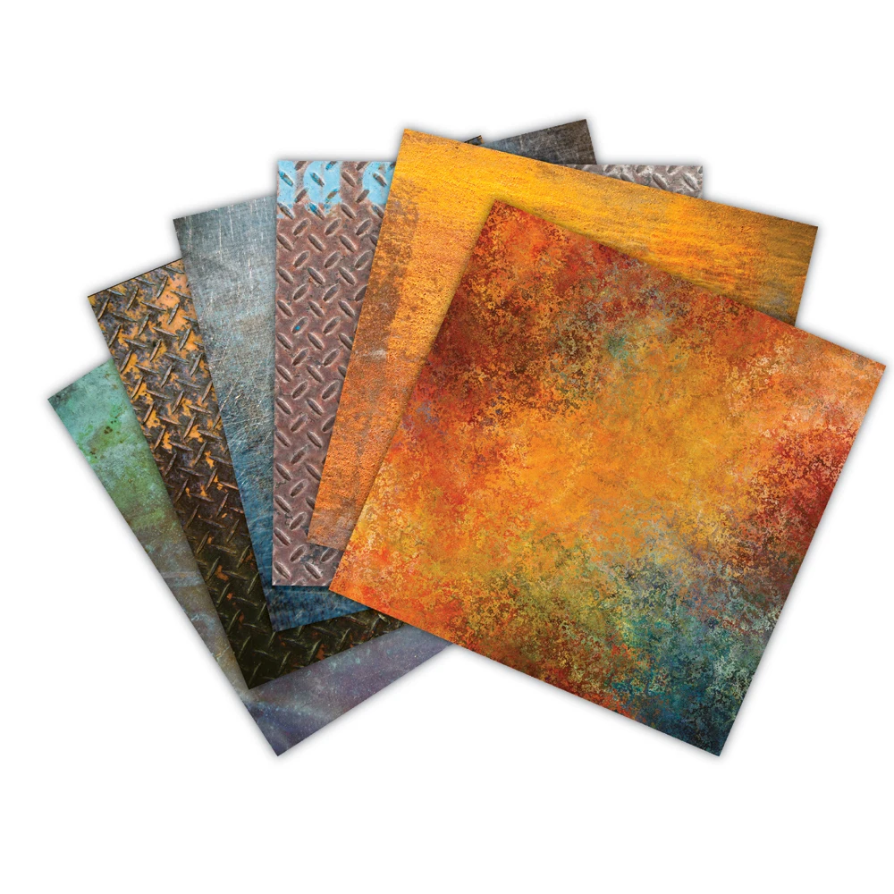 24 sheets 6"X6" Metal Textures Patterned Paper Pad Scrapbooking Paper Pack Handmade Craft Background Pad Alinacraft