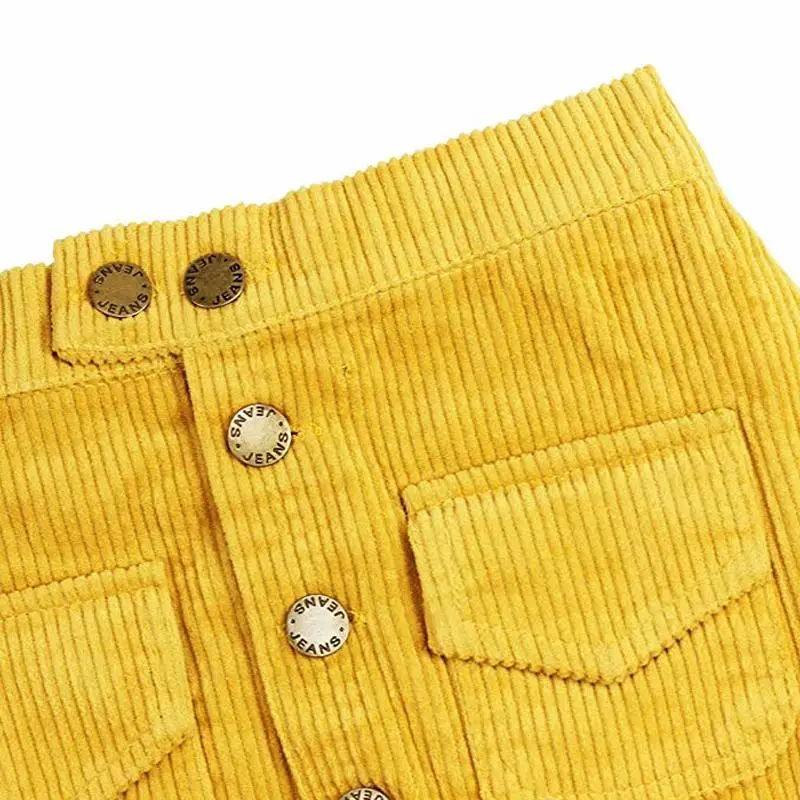 Babyinstar Fashion Corduroy Casual Skirts for Girls Button DesignHip Skirt Kid's Outfits Toddler Skirt Baby Girls Clothing