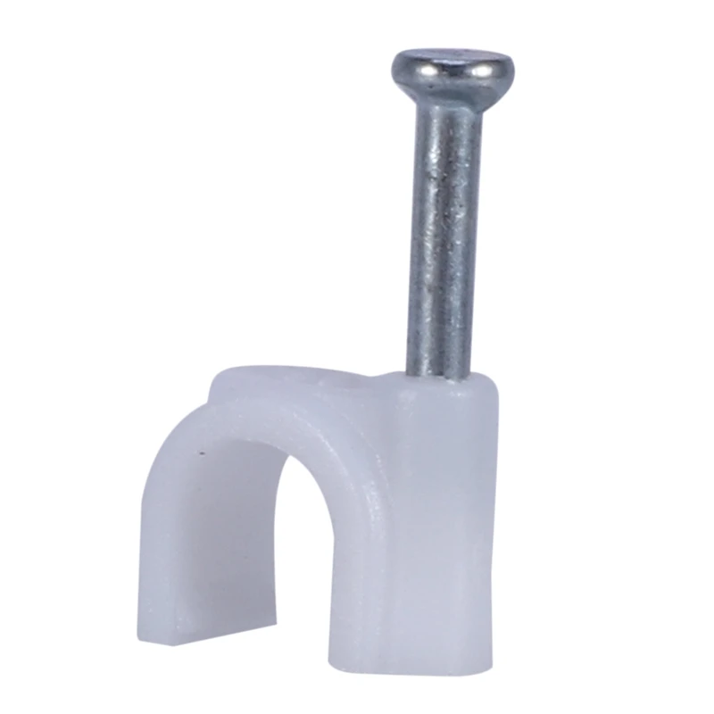 Cable clamps / nail clips, round, for wall mounting, for electrical cables, diameter 6 mm, 98 pieces