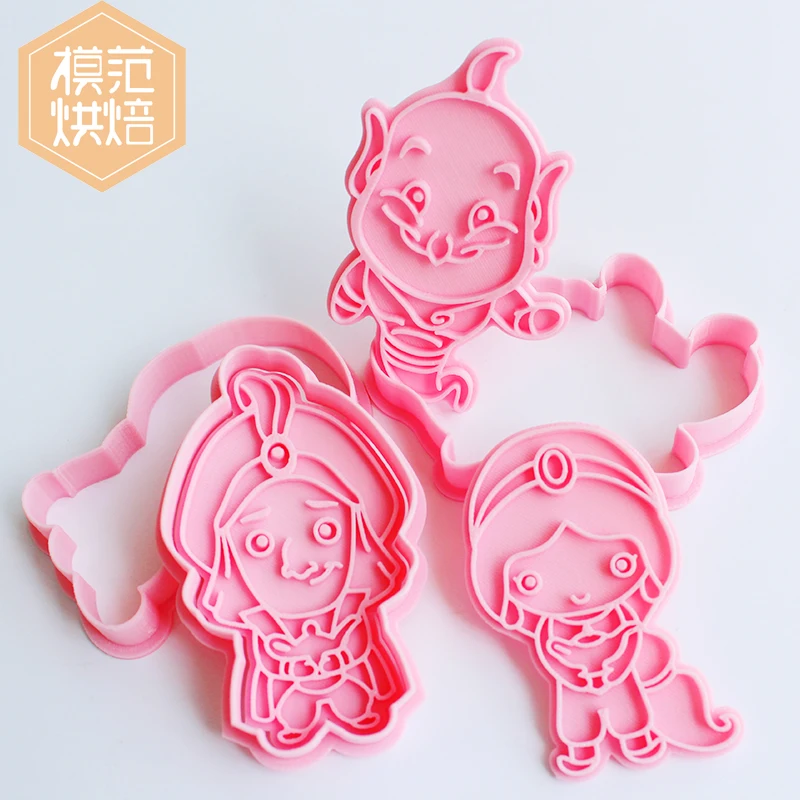 Aladdin Cookies Cutter 3d Disney Cartoon Cookie Mold Baking Accessories Pressing Cute Bakeware Baking Bakery Tools