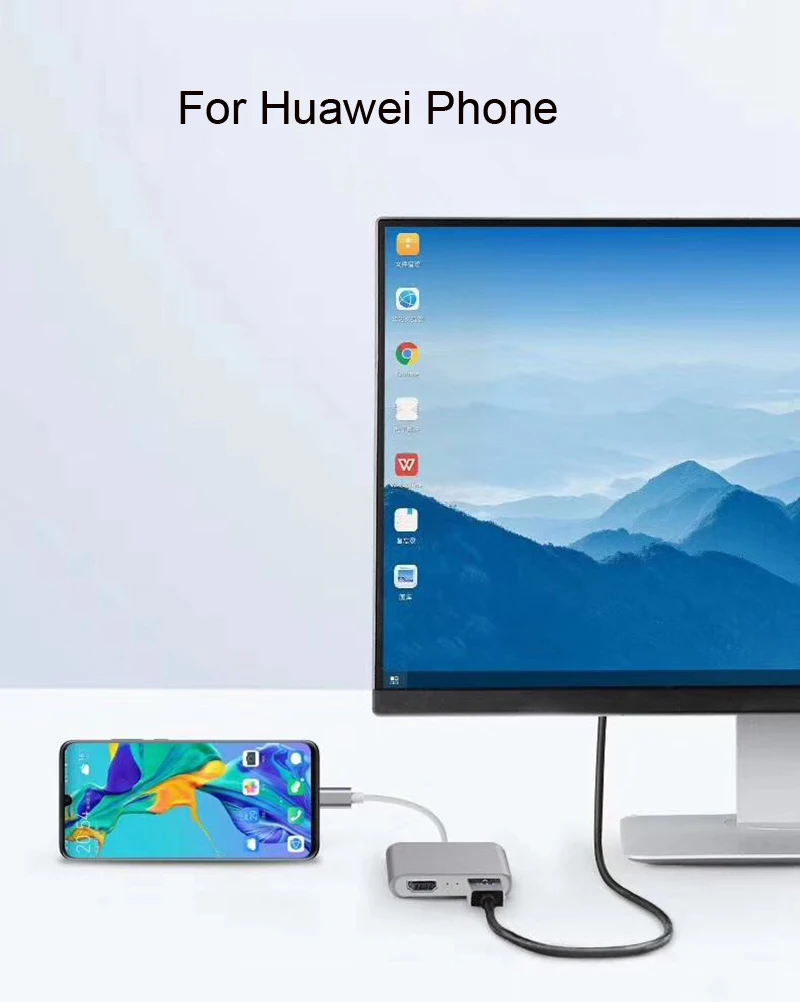 4K Тип C до 2 HDMI видео конвертер кабель адаптер для Macbook Ноутбук huawei P30 Pro LG G5 samsung S8+ S9+ к ТВ HD ТВ проектор