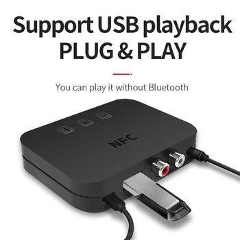 

NFC Bluetooth Audio Receiver 3.5mm AUX Car Bluetooth Receiver RCA Bluetooth 5.0 Adapter With Mic For Car TV Speaker Auto ON/OFF