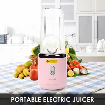 

USB Rechargeable Juicer Cup Blender Mixer 400ml Portable Smoothie Juice Machine for Household Kitchen Helping Decor