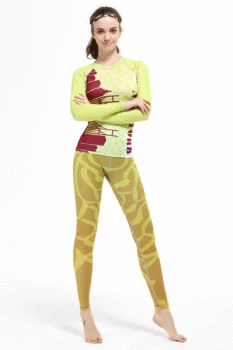 

sports women's cycling suit female long sleeve t shirt bike tights training riding compression Training suits set