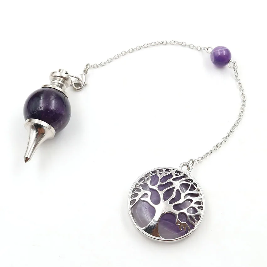 YJXP хрустальные круглые бусины маятник полый Дерево жизни фотозвеньевая цепь Dowsing