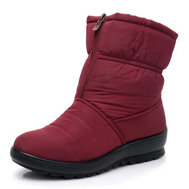 Женские ботинки; теплые женские ботильоны из толстого плюша; женские зимние ботинки; водонепроницаемые зимние ботинки ботиночки; женская зимняя обувь; Botas Mujer - Color: M3180-RED