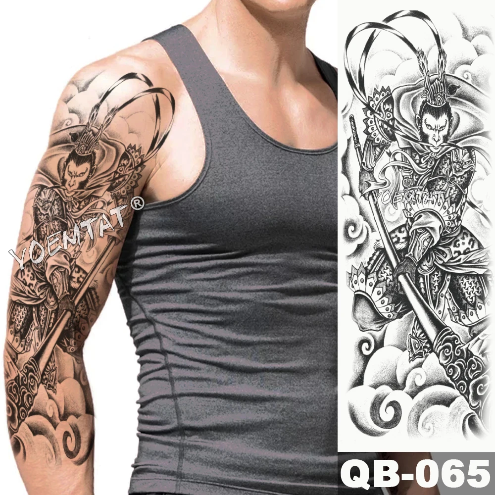 Large Arm Sleeve Tattoo Virgin Mary Jesus Waterproof Temporary Tattoo Sticker Pigeon Praying Roses Men Full Skull Totem Tattoo