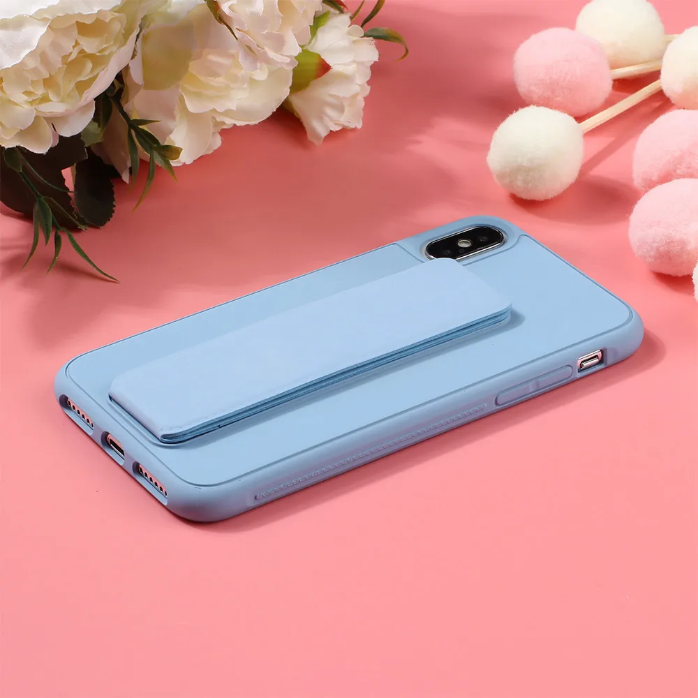 KISSCASE однотонный чехол для телефона iPhone 6 7 8 X XS XR 7Plus 8Plus Fundas Capa кронштейн, чехол для телефона для iPhone XS MAX Capinhas